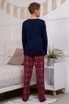 Пижама с брюками для мальчика ПижКл (синий)
