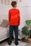 Пижама с брюками для мальчика ПижКл (красный)