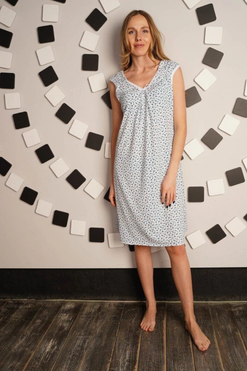 Сорочка 71 (синие цветы)