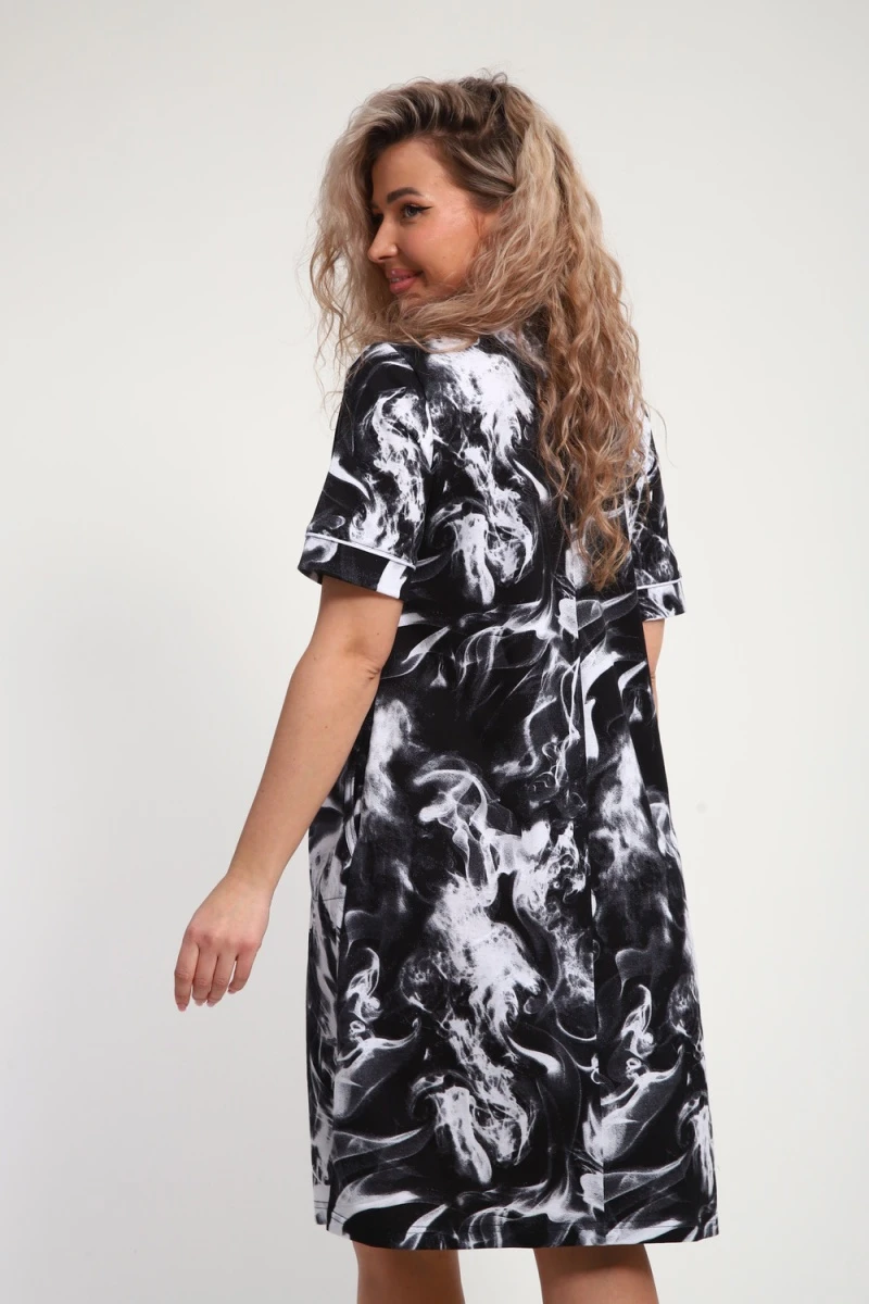 Халат ХЖ-01 (черный/белый Дым)