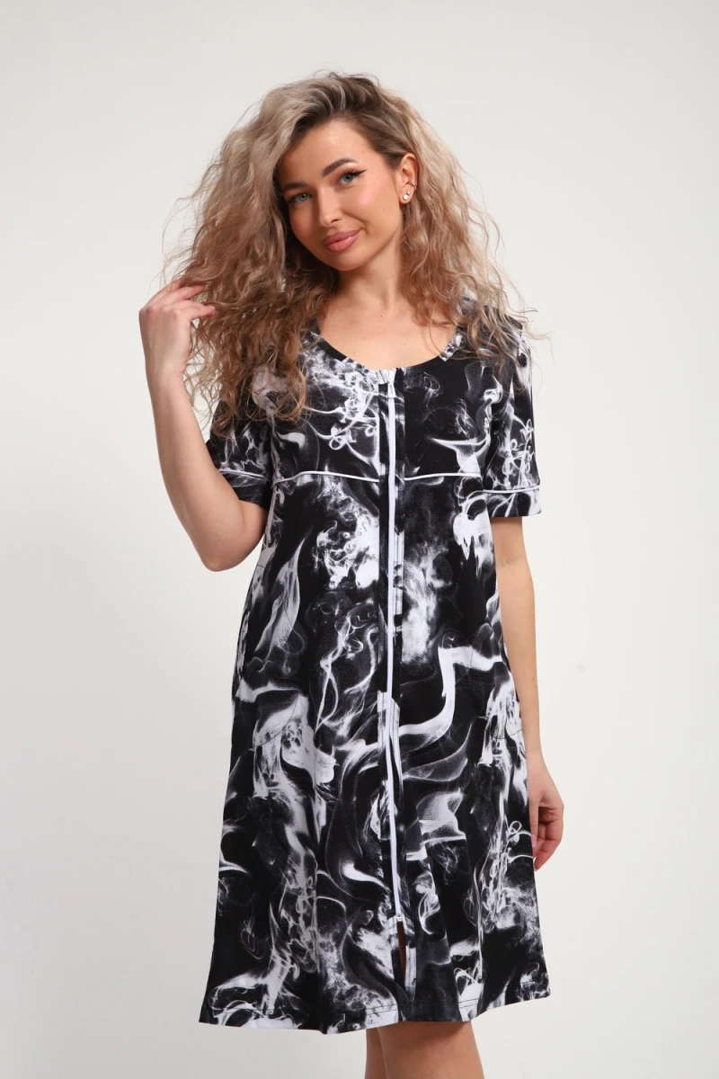 Халат ХЖ-01 (черный/белый Дым)