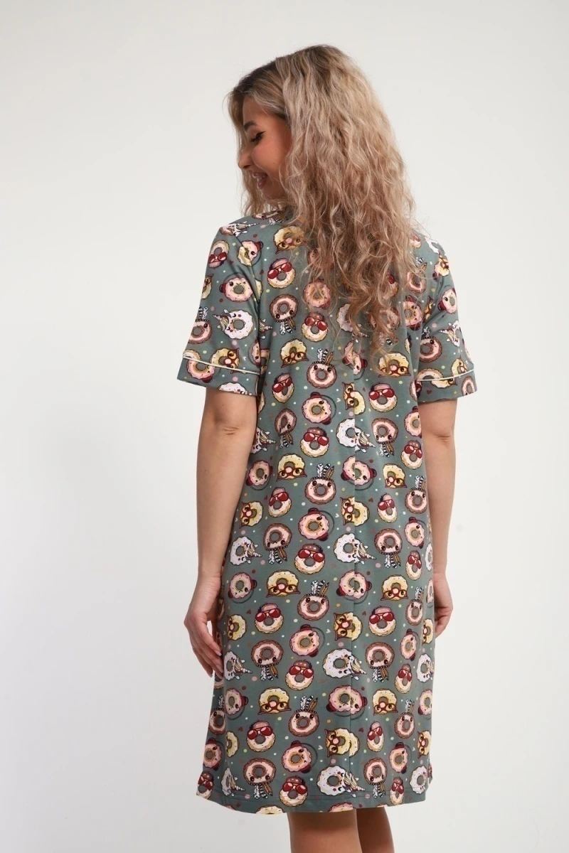 Халат ХЖ-01 (Пончики зеленый)