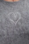 Платье туника варенка с принтом Сердце ТП-02 (светло-серый варенка)