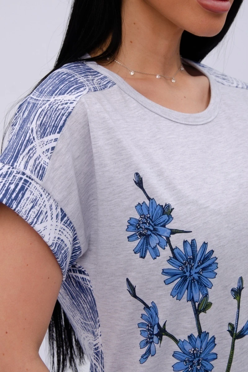 Сорочка Цикорий (светло-серый меланж)