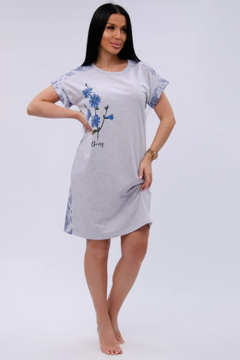 Сорочка Цикорий (светло-серый меланж)