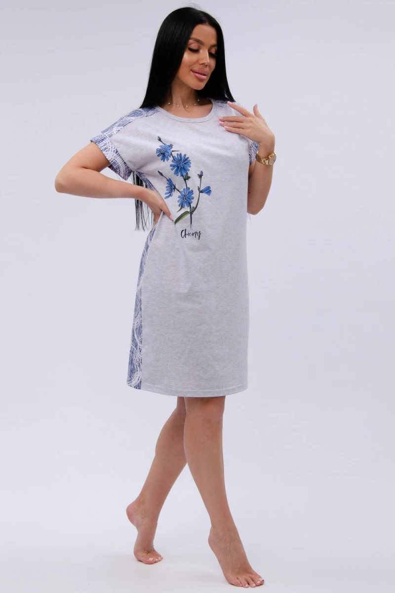 Сорочка Цикорий (светло-серый меланж)