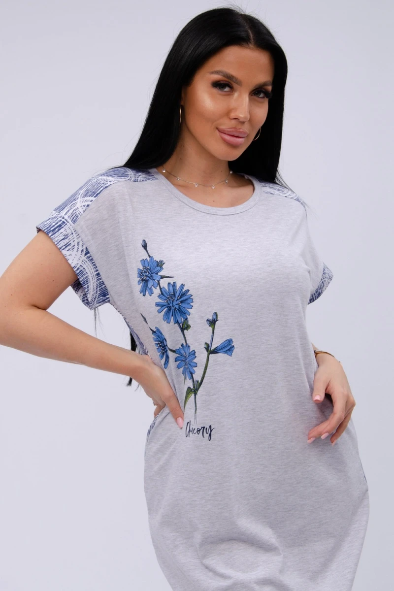 Сорочка Цикорий (светло-серый меланж)