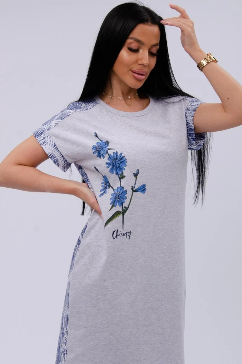 Сорочка Цикорий (светло-серый меланж)