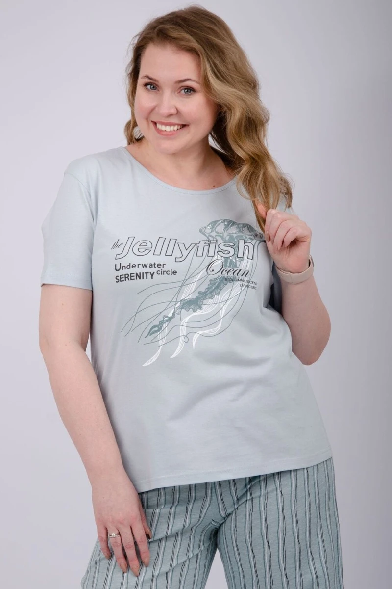 Пижама с брюками Джелли 2 (эвкалипт)