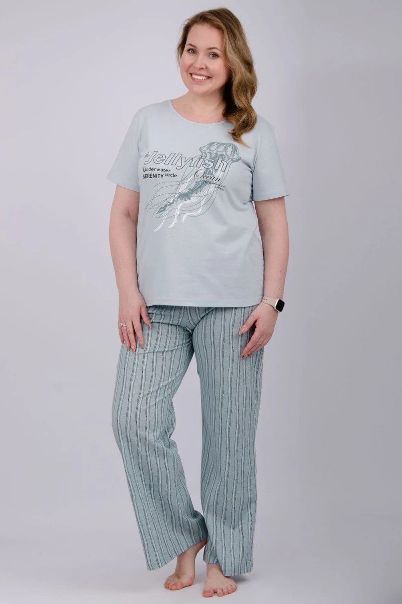 Пижама с брюками Джелли 2 (эвкалипт)