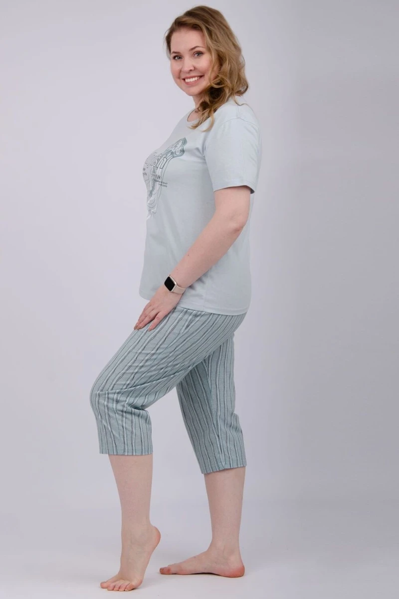 Пижама с бриджами Джелли (эвкалипт)