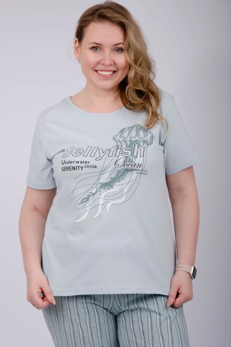 Пижама с бриджами Джелли (эвкалипт)