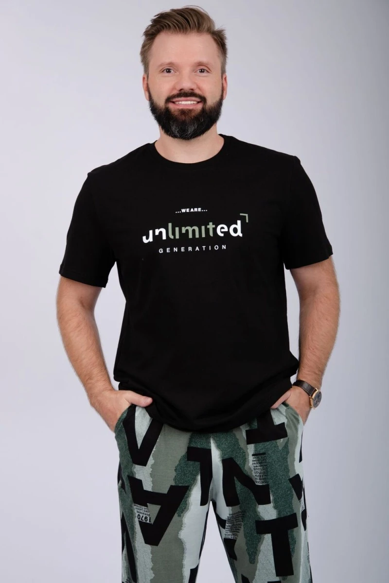 Пижама с брюками Генри (черный)