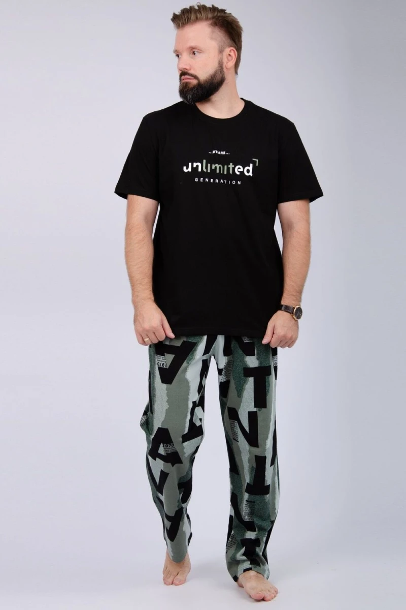 Пижама с брюками Генри (черный)