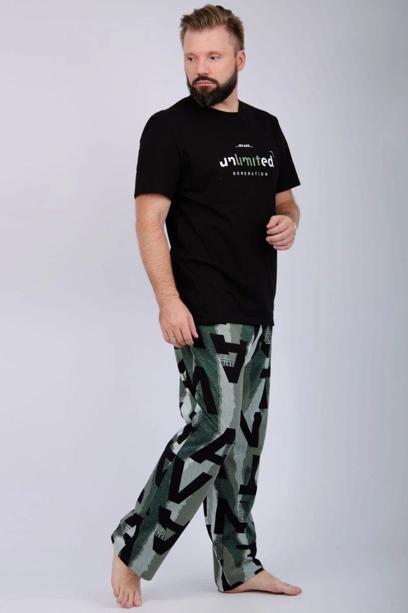 Пижама с брюками Генри (черный)