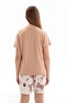 Пижама с шортами Мишка (бежевый)