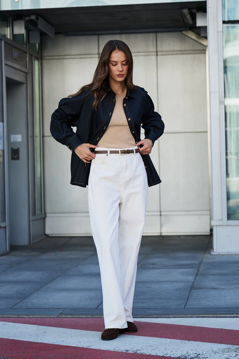 Рубашка джинсовая оверсайз (черный)