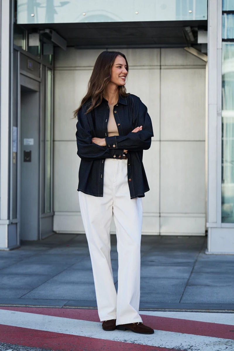 Рубашка джинсовая оверсайз (черный)