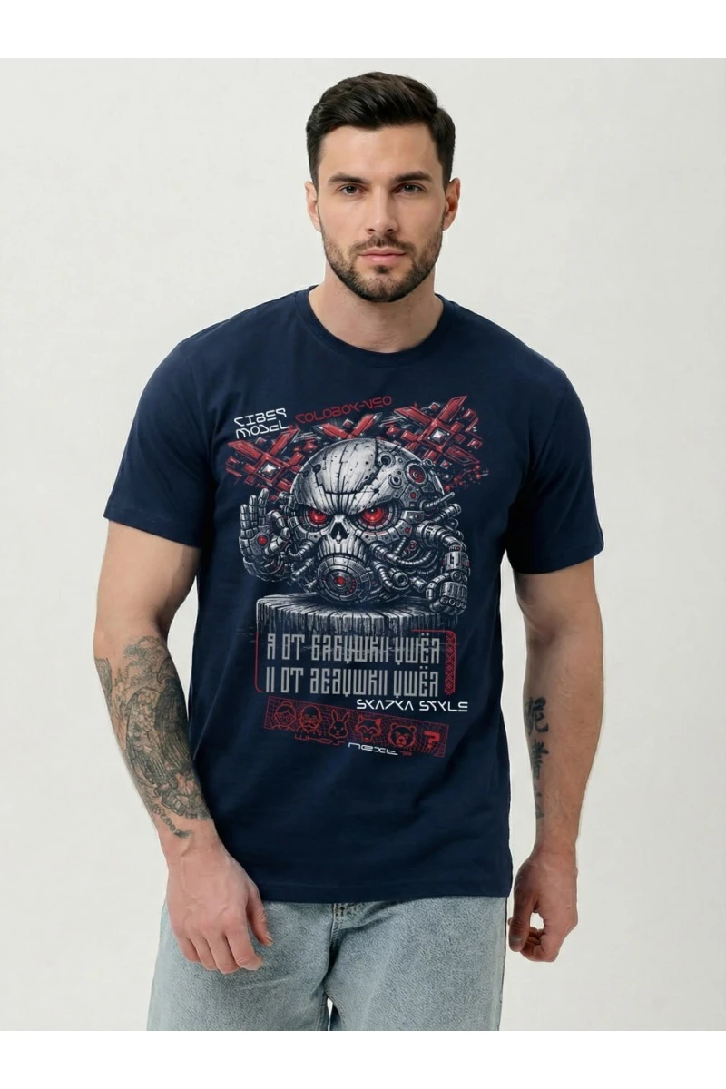 Футболка 8592 (т.синий+кибер колобок)