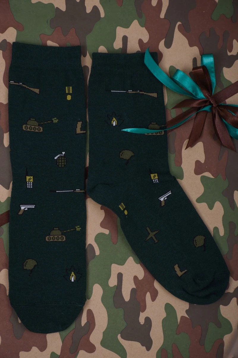 Носки стандарт Армия (набор 3 пары) (зеленый, хаки, черный)