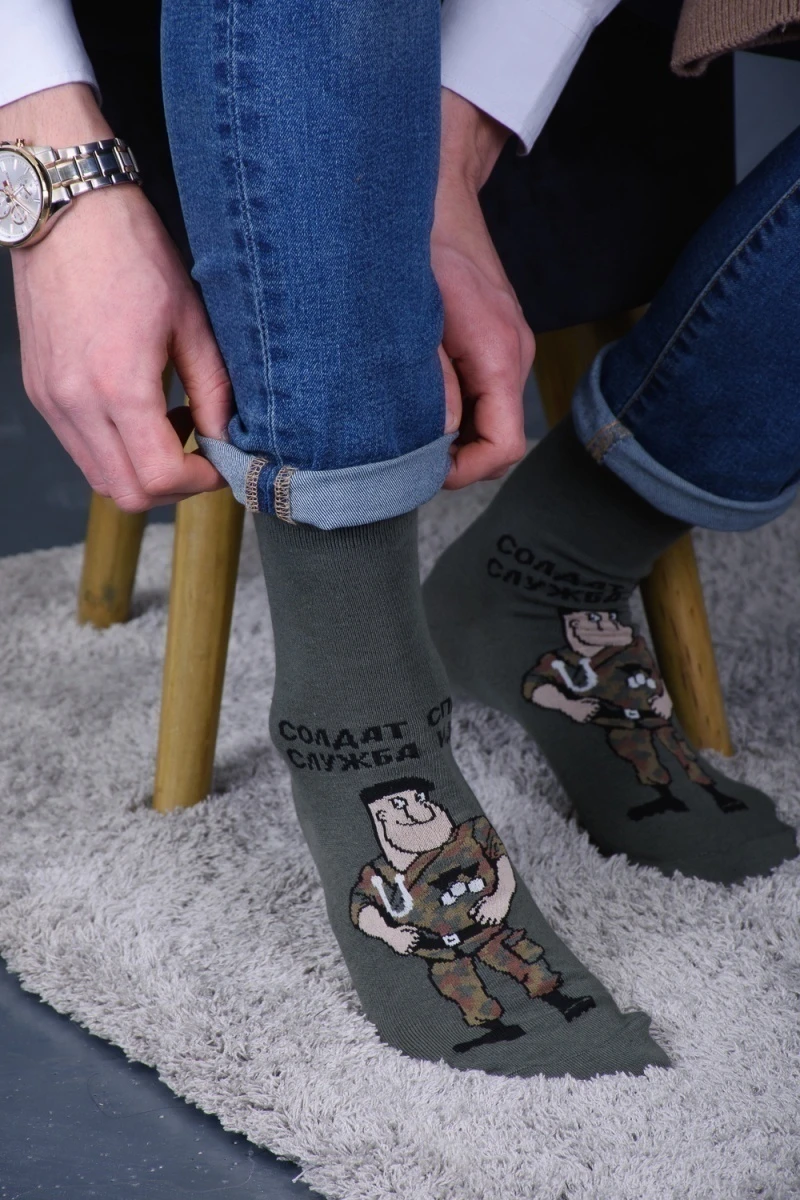 Носки стандарт Армия (набор 3 пары) (зеленый, хаки, черный)