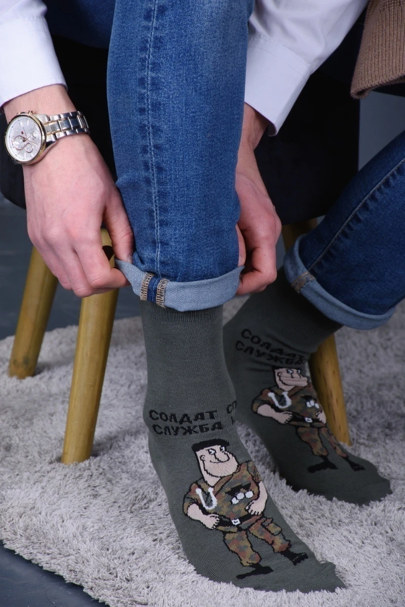 Носки стандарт Армия (набор 3 пары) (зеленый, хаки, черный)