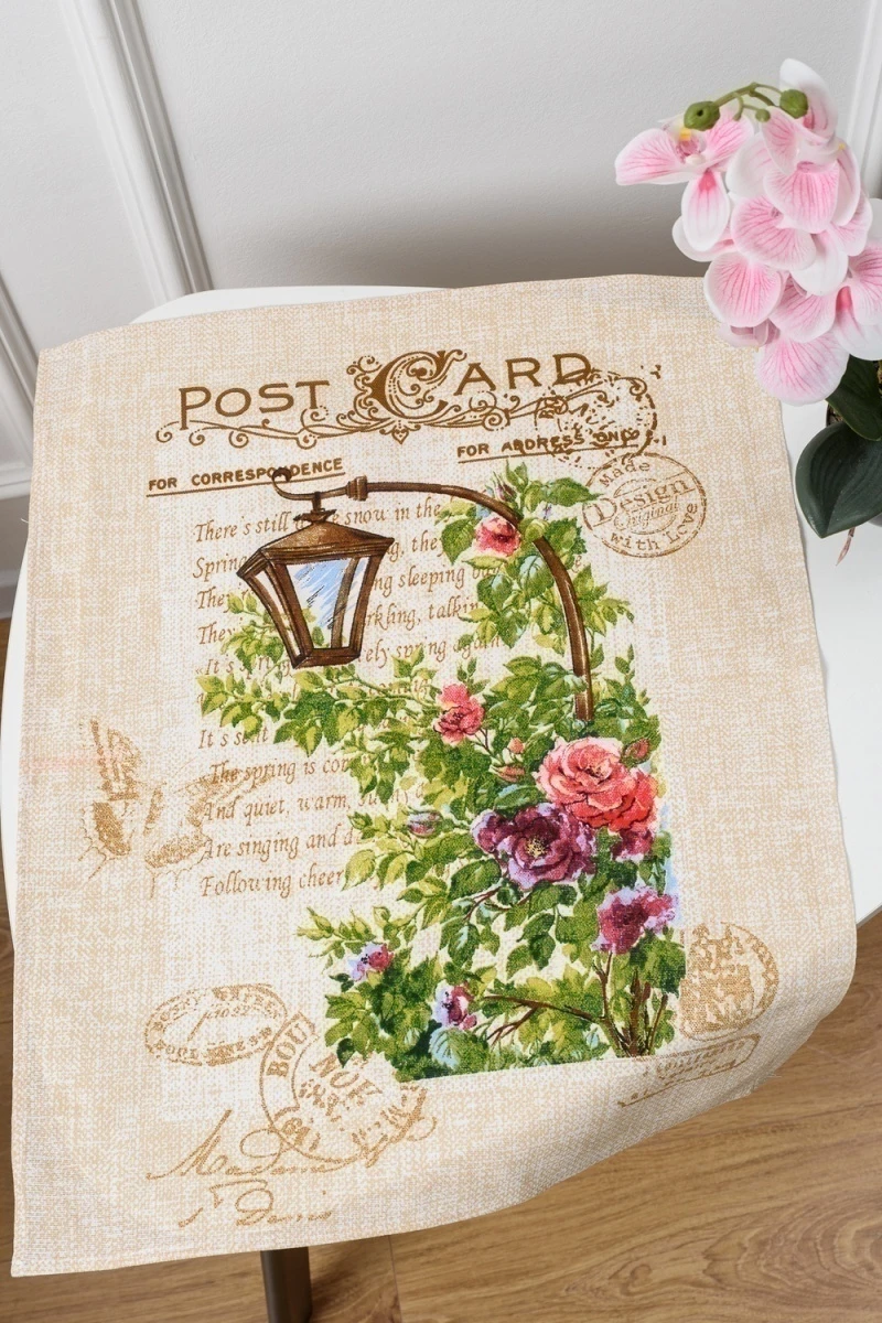 Открытка кухонное полотенце (бежевый+фонарь)