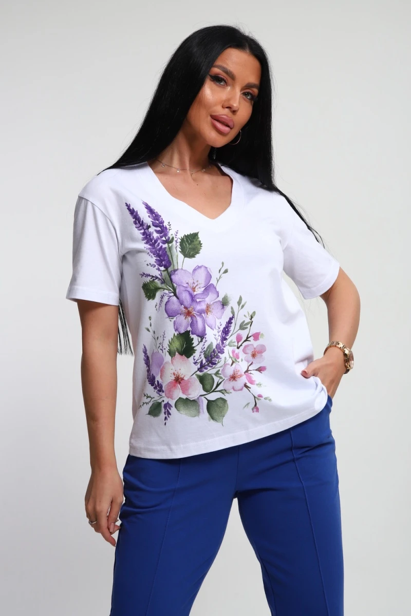 Костюм с брюками 74725 (васильковый)