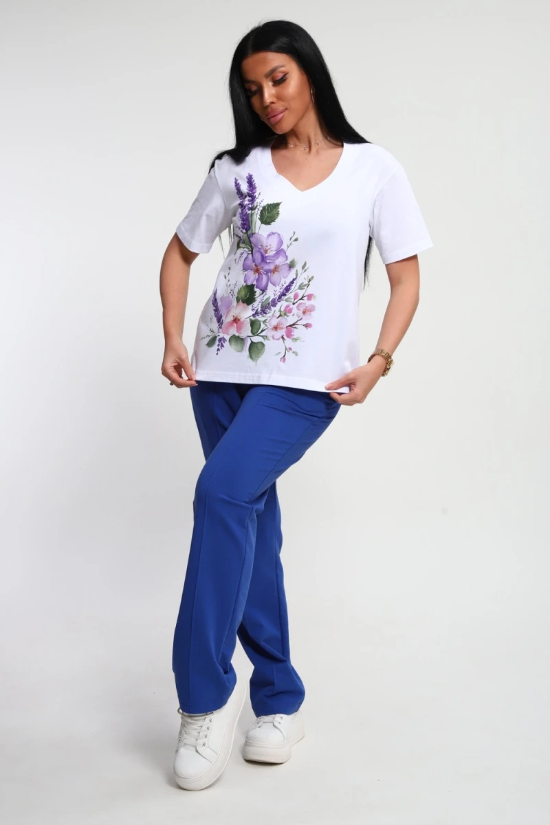 Костюм с брюками 74725 (васильковый)