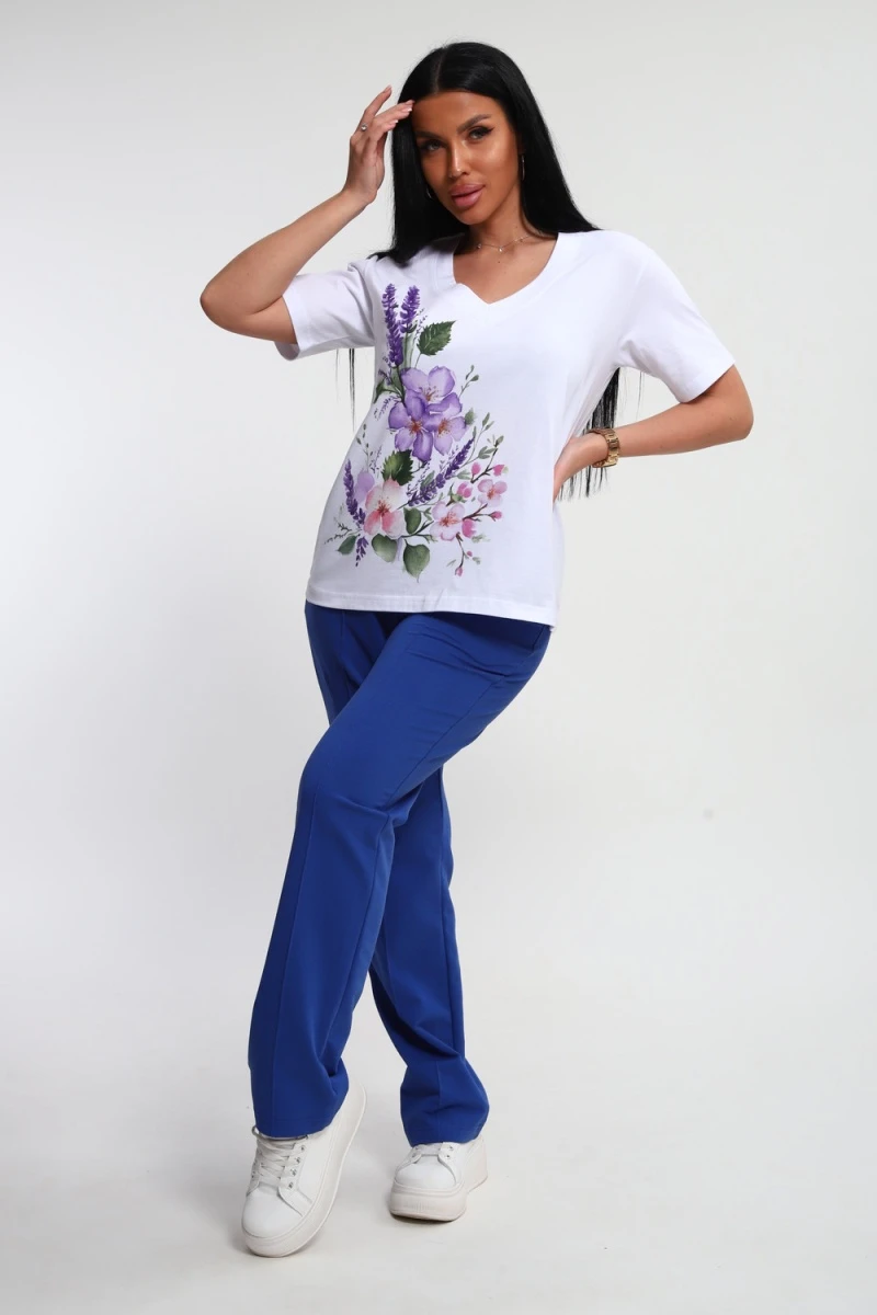 Костюм с брюками 74725 (васильковый)