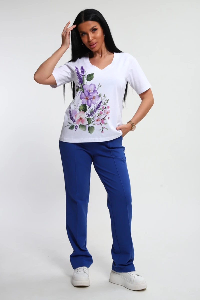 Костюм с брюками 74725 (васильковый)