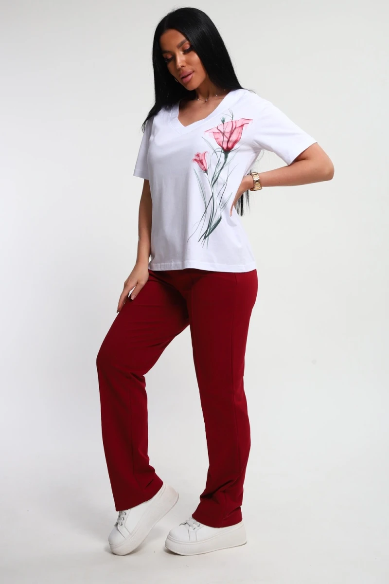 Костюм с брюками 74724 (бордовый)