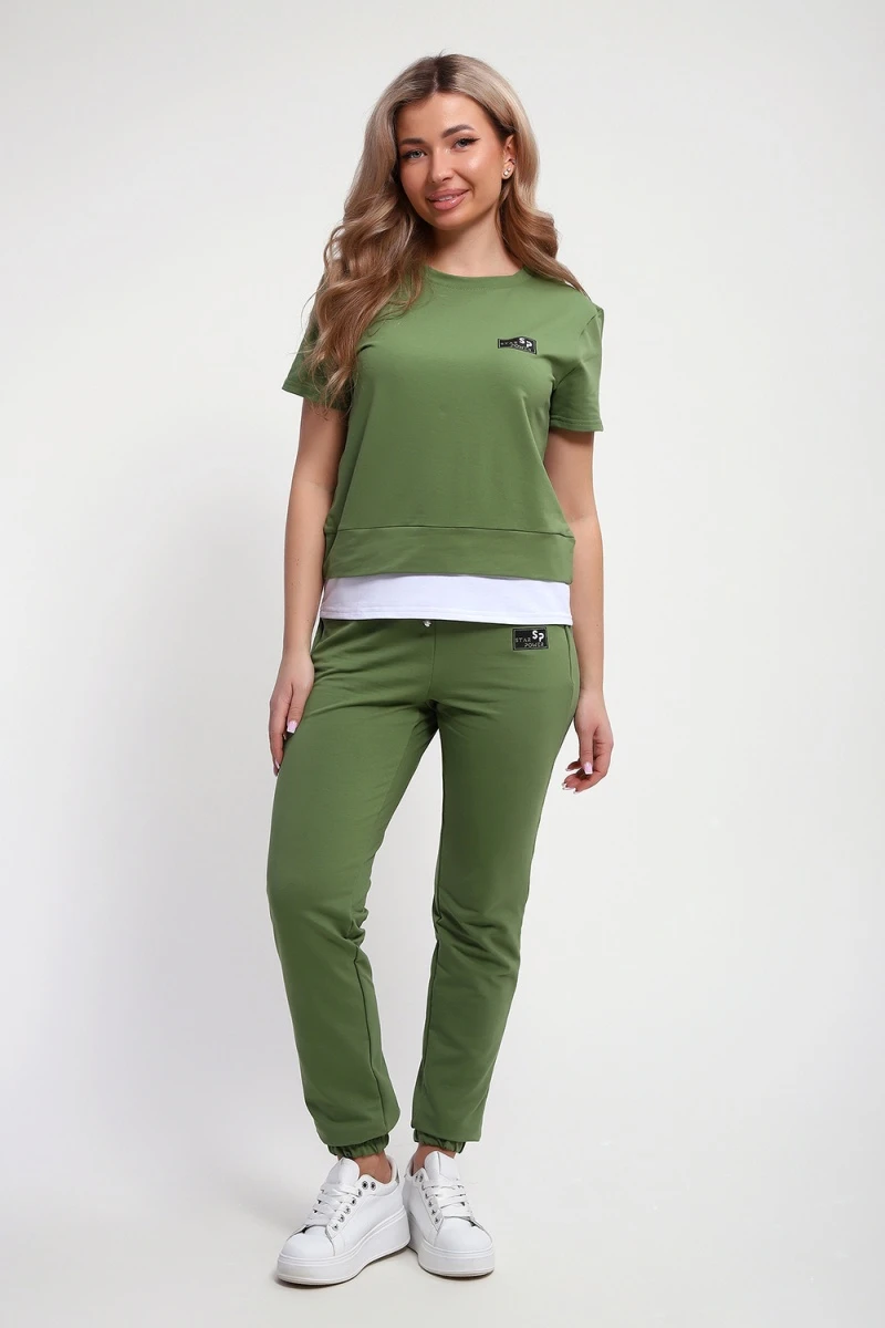 Костюм с брюками 5712 (шпинатовый)