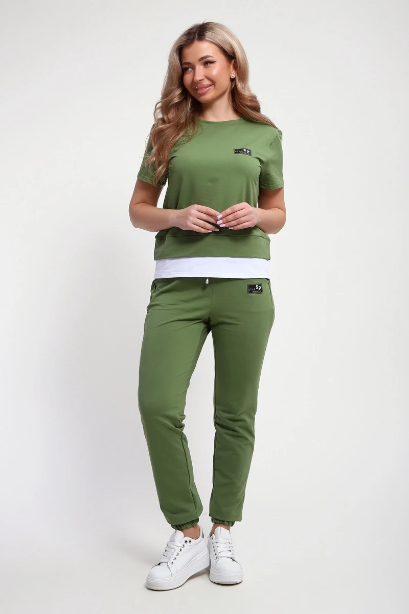 Костюм с брюками 5712 (шпинатовый)