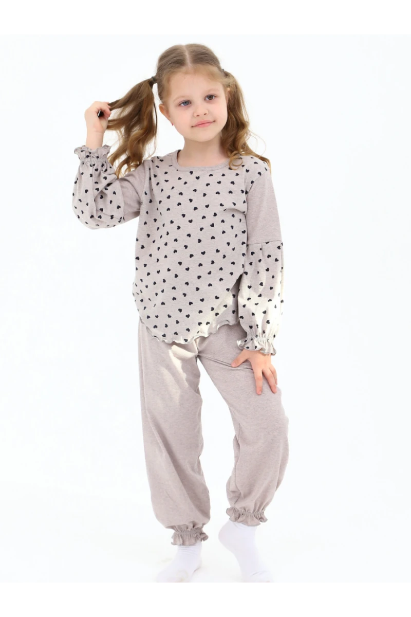 Пижама с брюками 33067 (серый меланж)