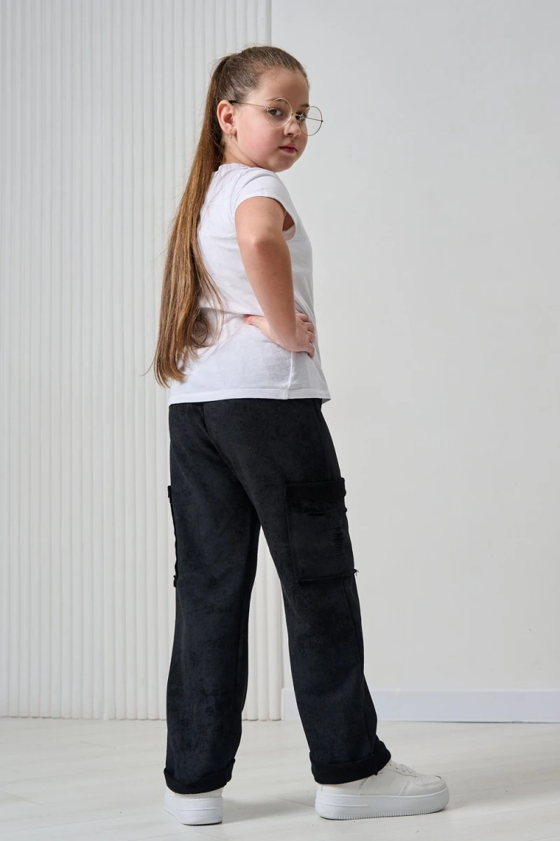 Детские брюки 67195 (черный винтаж)