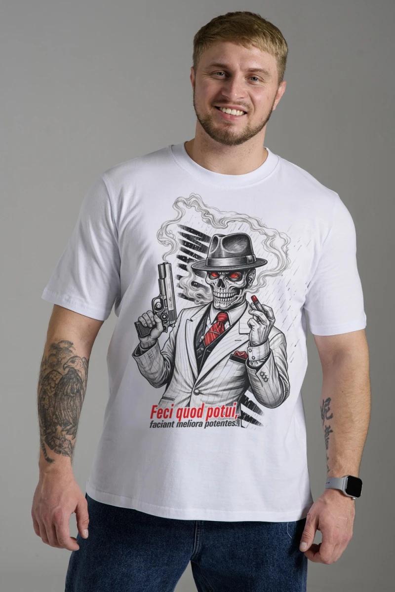 Футболка 8592 (белый+мафия)