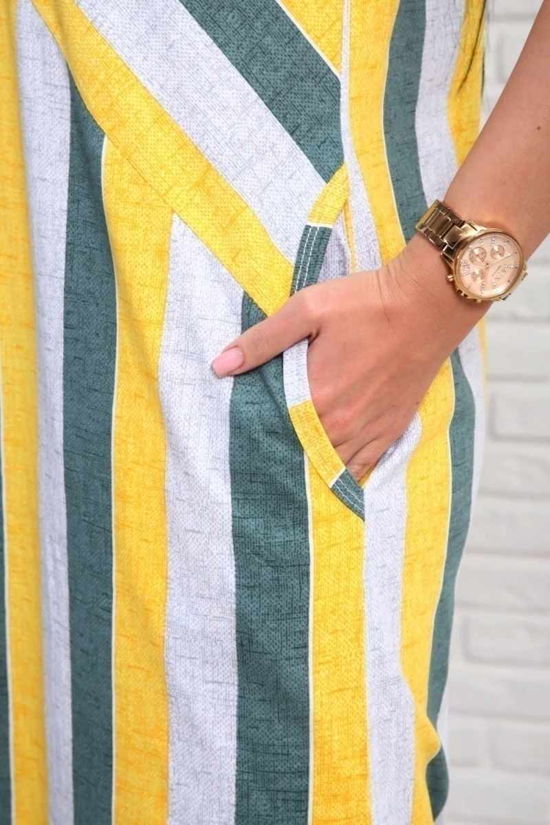 Платье 348т (желтый/зеленый)