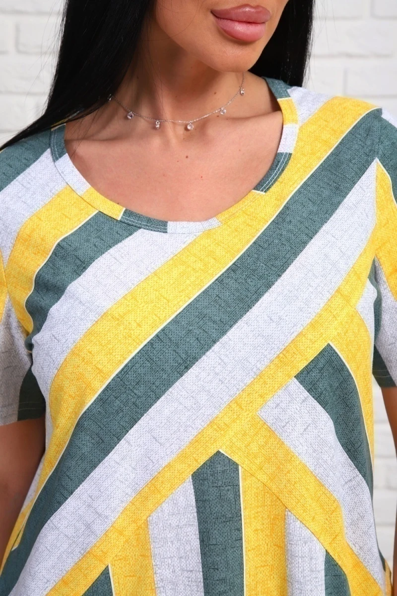 Платье 348т (желтый/зеленый)