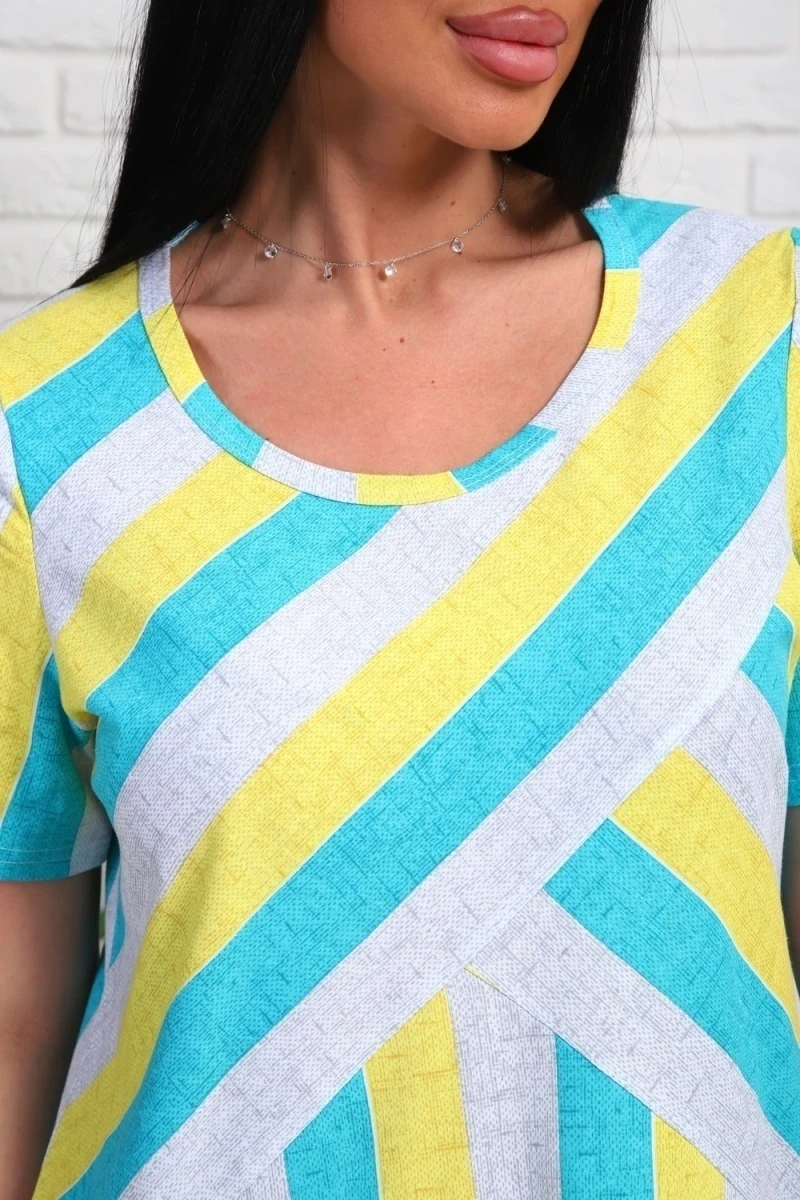 Платье 348т (желтый/бирюзовый)