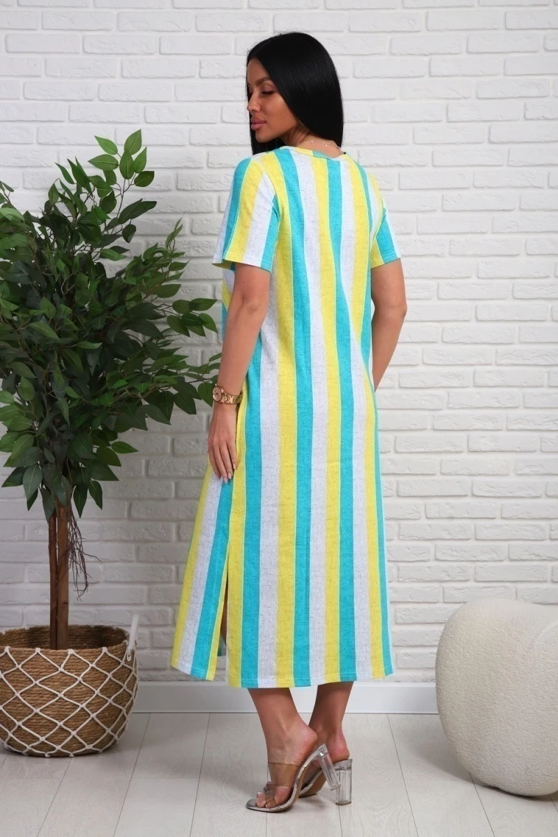 Платье 348т (желтый/бирюзовый)
