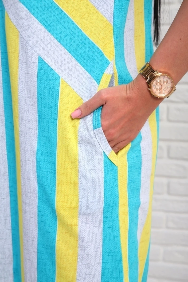 Платье 348т (желтый/бирюзовый)