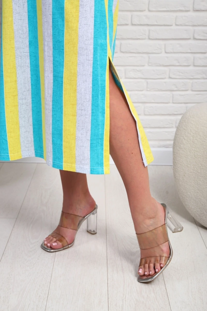 Платье 348т (желтый/бирюзовый)