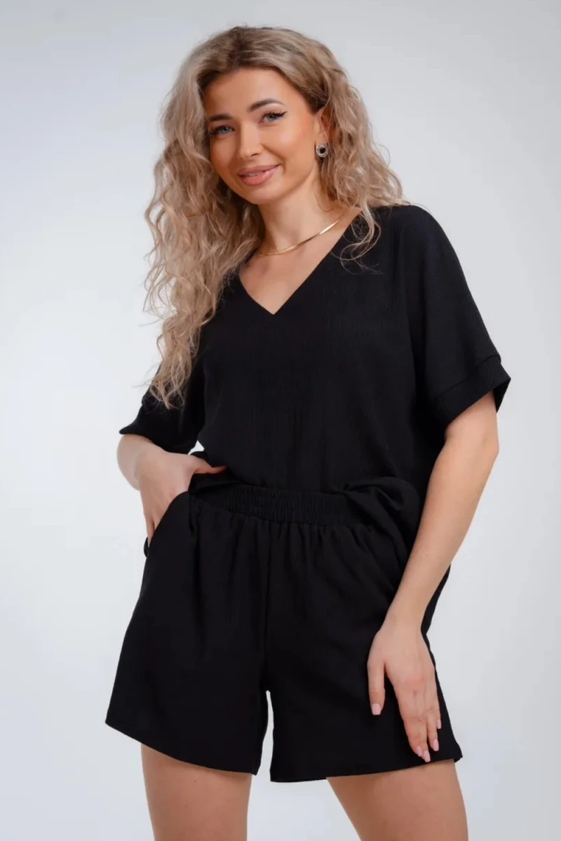 Костюм с шортами КЖ-005 Жатка (черный)