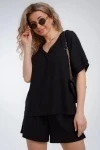 Костюм с шортами КЖ-005 Жатка (черный)