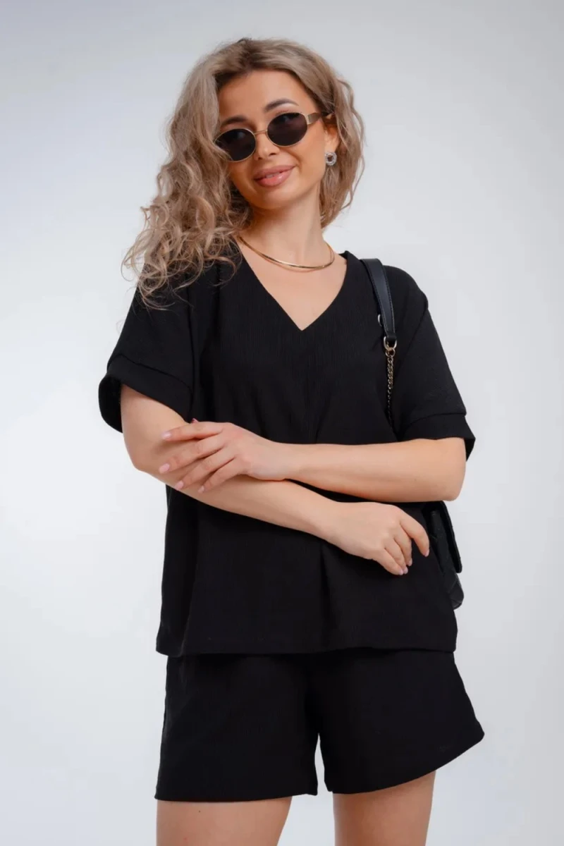 Костюм с шортами КЖ-005 Жатка (черный)