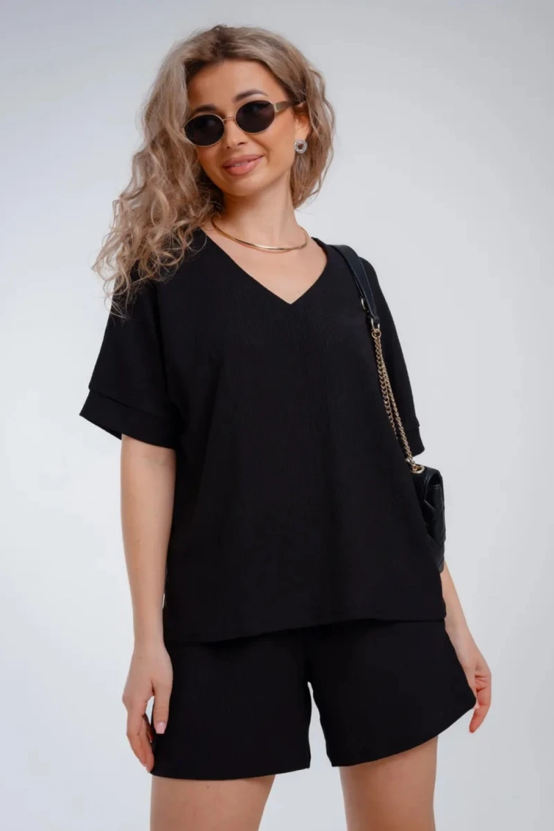 Костюм с шортами КЖ-005 Жатка (черный)