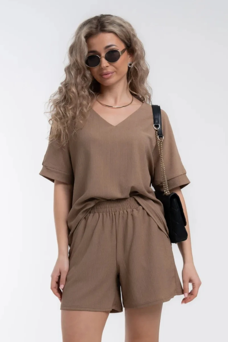 Костюм с шортами КЖ-005 Жатка (кофе)