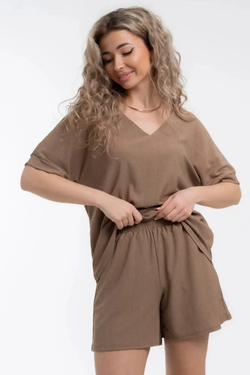 Костюм с шортами КЖ-005 Жатка (кофе)