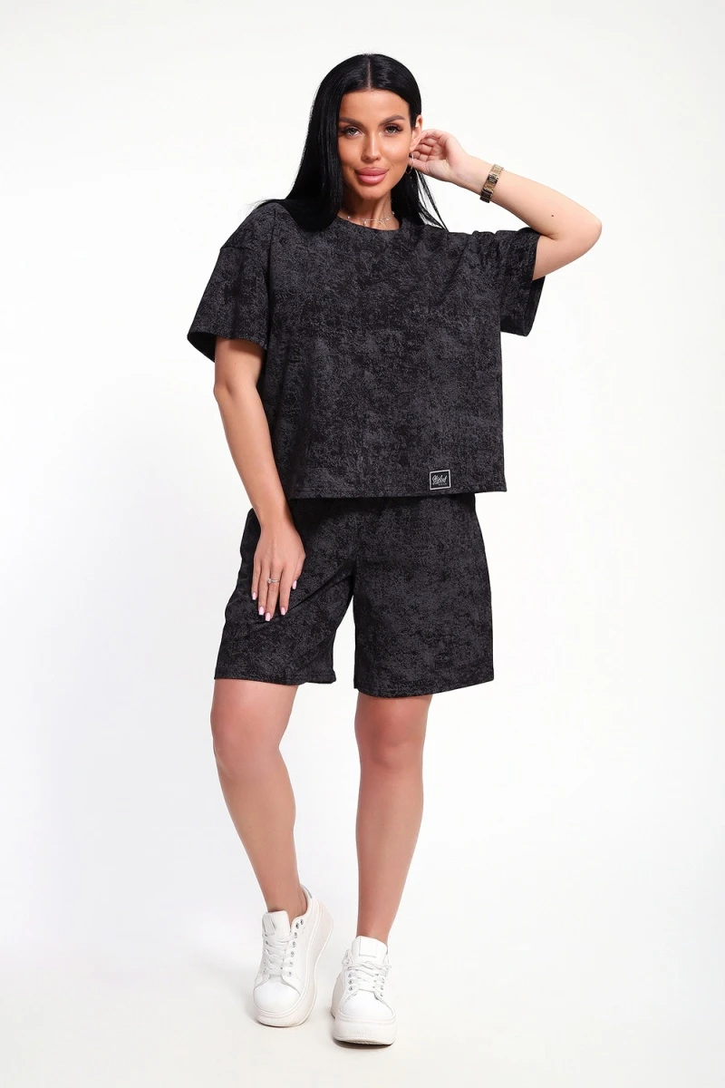 Костюм с шортами КЖ-004 (Варенка черная)